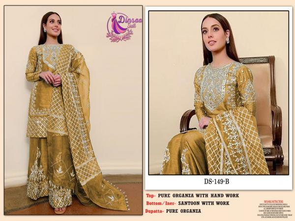 Dinsaa 149 Organza Pakistani Salwar Suits Collection 